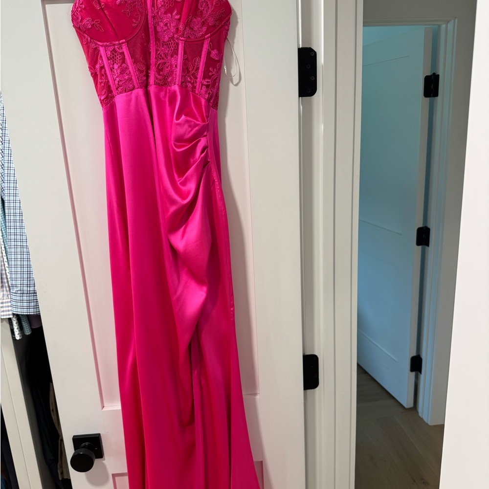 Lulu's Strapless Pink Evening Gown - Picture 6 of 11